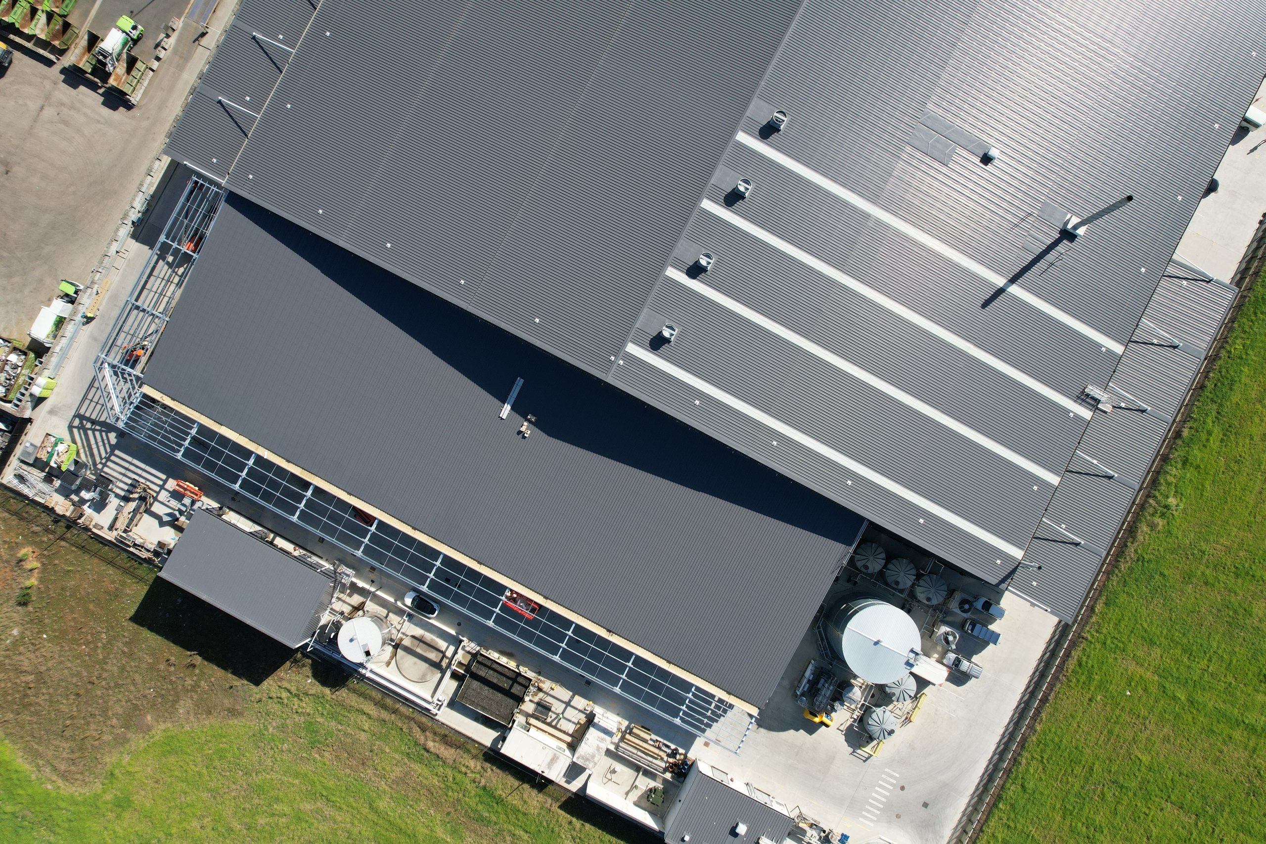 Aerial view of ORIENT CONSTRUCTION work at the pet food factory